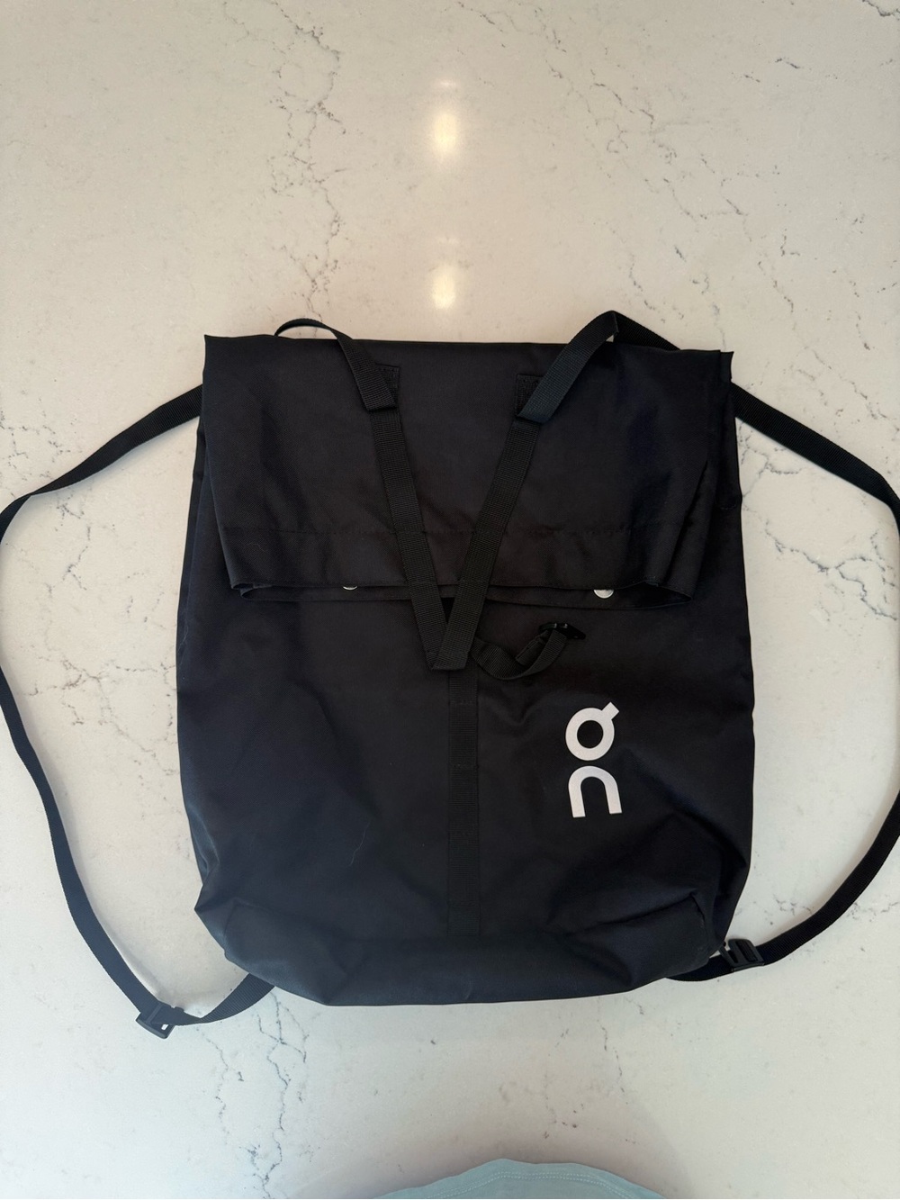 On Running Black Roll-Top Men's Backpack with White Logo